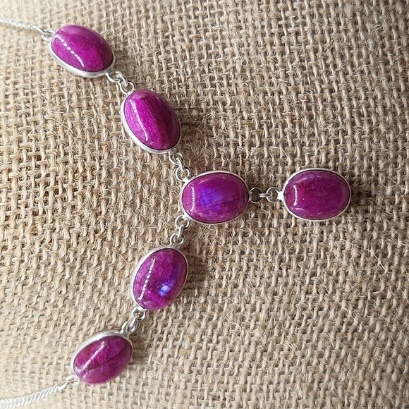 Dark Pink CE Moonstone Necklace - NWOT - Picture 1 of 8